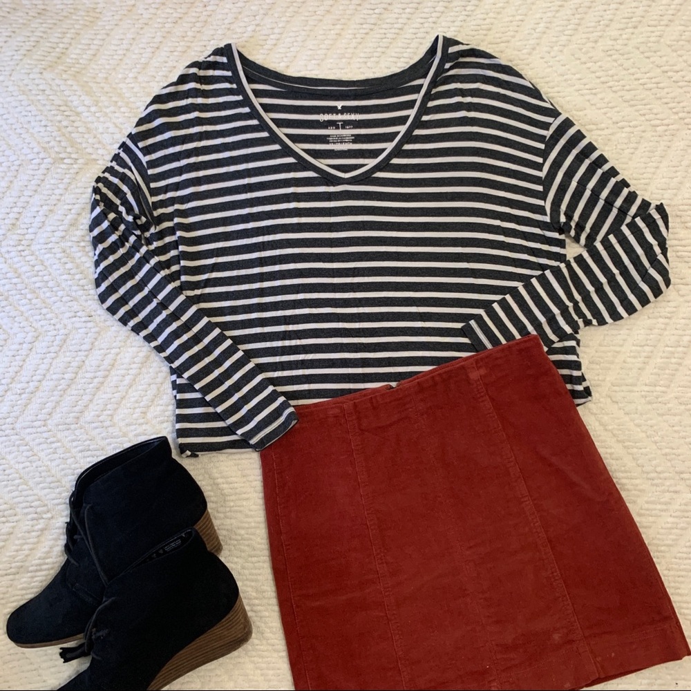 Gray Striped American Eagle Long Sleeve
